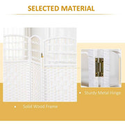 3-Panel Room Divider, 5.6 ft. Tall Folding Privacy Screen, Wave Fiber Freestanding Partition Wall Divider, White