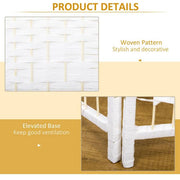 3-Panel Room Divider, 5.6 ft. Tall Folding Privacy Screen, Wave Fiber Freestanding Partition Wall Divider, White