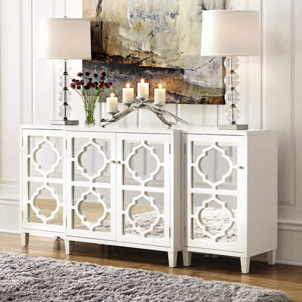 Reflections White Mirrored Console Table - Thumbnail 3