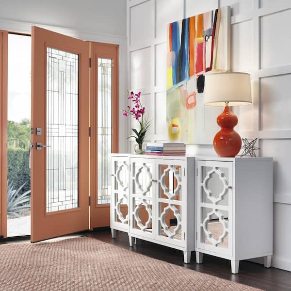 Reflections White Mirrored Console Table