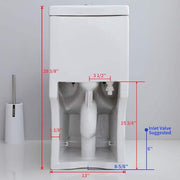 1-piece 0.8/1.28 GPF Dual Flush Round Toilet in White with Durable UF Seat Included