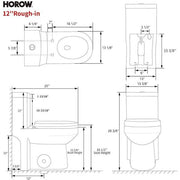 1-piece 0.8/1.28 GPF Dual Flush Round Toilet in White with Durable UF Seat Included