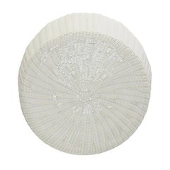 20 in. W White Resin Side Table Accent Table or Storage Container Durable Resin Wicker with Strong Metal Frame