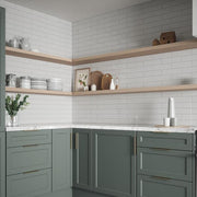Cotton Blossom White 2.5 in. x 9.75 in. Glossy Textured Ceramic Wall Tile (5.38 sq. ft./Case)