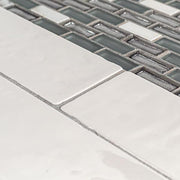 Cotton Blossom White 2.5 in. x 9.75 in. Glossy Textured Ceramic Wall Tile (0.168 sq. ft. /Each)