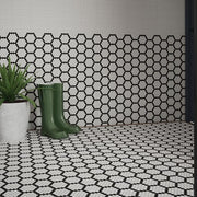 5/8" Muze Hexagon White 9.875 in. x 11.375 in. Hexagon Matte Glass Wall and Floor Mosaic Tile (0.78 sq. ft./Each)