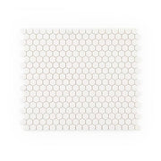 5/8" Muze Hexagon White 9.875 in. x 11.375 in. Hexagon Matte Glass Wall and Floor Mosaic Tile (0.78 sq. ft./Each)