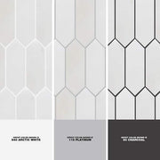 Suburbs White 10 in. x 12.375 in. Picket Polished Marble Wall and Floor Mosaic Tile (0.859 sq. ft./Each)