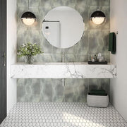 Suburbs White 10 in. x 12.375 in. Picket Polished Marble Wall and Floor Mosaic Tile (0.859 sq. ft./Each)