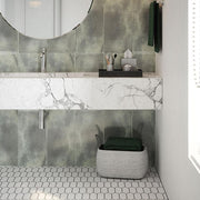 Suburbs White 10 in. x 12.375 in. Picket Polished Marble Wall and Floor Mosaic Tile (0.859 sq. ft./Each)