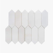 Suburbs White 10 in. x 12.375 in. Picket Polished Marble Wall and Floor Mosaic Tile (0.859 sq. ft./Each)