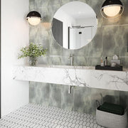 Suburbs White 10 in. x 12.375 in. Picket Polished Marble Wall and Floor Mosaic Tile (0.859 sq. ft./Each)