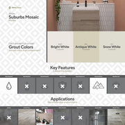 Suburbs White 10 in. x 12.375 in. Picket Polished Marble Wall and Floor Mosaic Tile (0.859 sq. ft./Each)