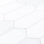 Suburbs White 10 in. x 12.375 in. Picket Polished Marble Wall and Floor Mosaic Tile (0.859 sq. ft./Each)