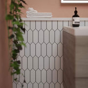 Suburbs White 10 in. x 12.375 in. Picket Polished Marble Wall and Floor Mosaic Tile (0.859 sq. ft./Each)
