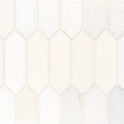 Suburbs White 10 in. x 12.375 in. Picket Polished Marble Wall and Floor Mosaic Tile (0.859 sq. ft./Each)