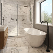 Seismic Volakas White 11.625 in. x 12.375 in. Fluted Honed Marble Wall Mosaic Tile (0.999 sq. ft./Each)