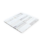 Seismic Volakas White 11.625 in. x 12.375 in. Fluted Honed Marble Wall Mosaic Tile (0.999 sq. ft./Each)