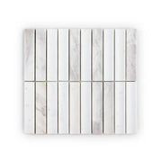 Seismic Volakas White 11.625 in. x 12.375 in. Fluted Honed Marble Wall Mosaic Tile (0.999 sq. ft./Each)