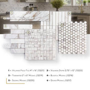 Seismic Volakas White 11.625 in. x 12.375 in. Fluted Honed Marble Wall Mosaic Tile (0.999 sq. ft./Each)