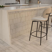 Seismic Volakas White 11.625 in. x 12.375 in. Fluted Honed Marble Wall Mosaic Tile (0.999 sq. ft./Each)