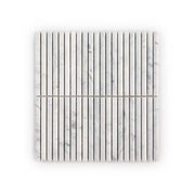 Expose Venato White 11.875 in. x 12 in. Fluted Honed Marble Wall Mosaic Tile (0.989 sq. ft./Each)