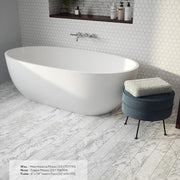 Venato White 6 in x 18 in Honed Subway Marble Wall and Floor Tile (7.5 Sq. Ft./Case)