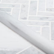 Jet Stream White 10.125 in. x 11.125 in. Herringbone Honed Marble Floor and Wall Mosaic Tile (0.782 sq. ft./Each)