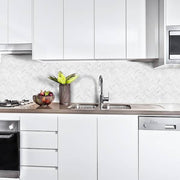 Jet Stream White 10.125 in. x 11.125 in. Herringbone Honed Marble Floor and Wall Mosaic Tile (0.782 sq. ft./Each)
