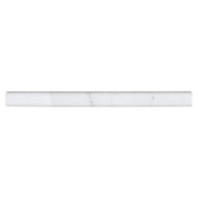 Italian White Carrara .75 in. x 12 in. Honed Marble Wall Pencil Tile (1 Linear Foot)