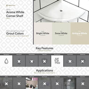Aroma White 7.5 in. x 7.5 in. Matte Resin Wall Mount Corner Shelf Tile