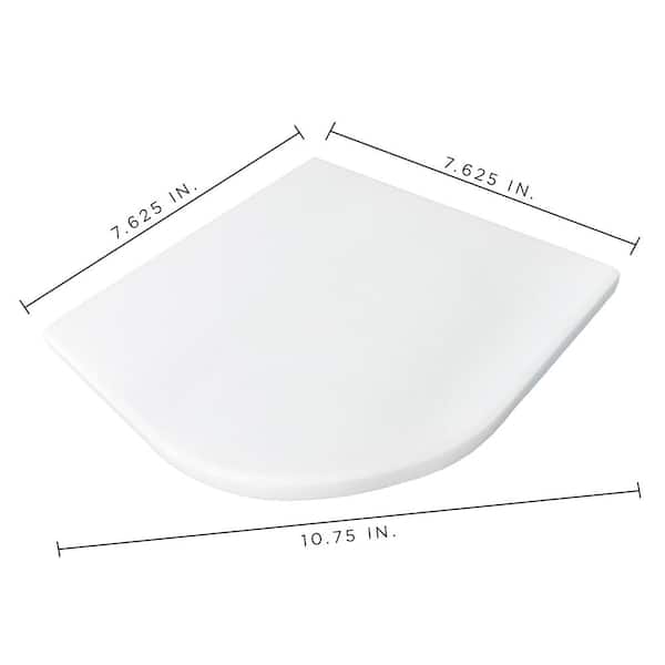 Morning Fresh White 7.625 in. x 7.625 in. Polished Marble Wall Mount Corner Shelf Tile - Thumbnail 4