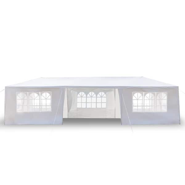10 ft. x 30 ft. White Party Wedding Tent Canopy 7 Sidewall