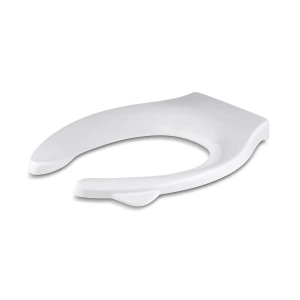 Stronghold Elongated Front Commercial Toilet Seat in White