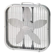 20 in. 3 Speeds Box Fan in White with Save-Smart Technology for Energy Efficiency, Carry Handle