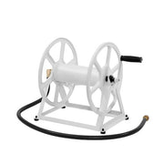 200 ft. White Steel Dual mount Wall Mounted Garden Hose Reel