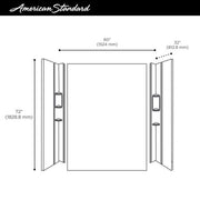 Ovation 32 in. x 60 in. x 72 in. 5-Piece Glue-Up Alcove Shower Wall Set in White Marble
