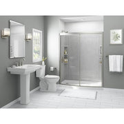 Ovation 32 in. x 60 in. x 72 in. 5-Piece Glue-Up Alcove Shower Wall Set in White Marble