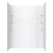 Ovation 32 in. x 60 in. x 72 in. 5-Piece Glue-Up Alcove Shower Wall Set in White Marble