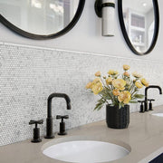 Luminess White Marble 1/2 in. x 12 in. Glossy Ceramic Jolly Tile Trim (4-Pack)