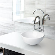Modern Ceramic Vessel Sink - Bathroom Vanity Bowl - Small Round in White