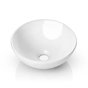 Modern Ceramic Vessel Sink - Bathroom Vanity Bowl - Small Round in White