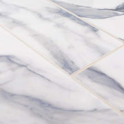 Glossy Ocean Carrara White 4 in. x 12 in. Glossy Ceramic Wall Tile (0.322 sq. ft./Each)