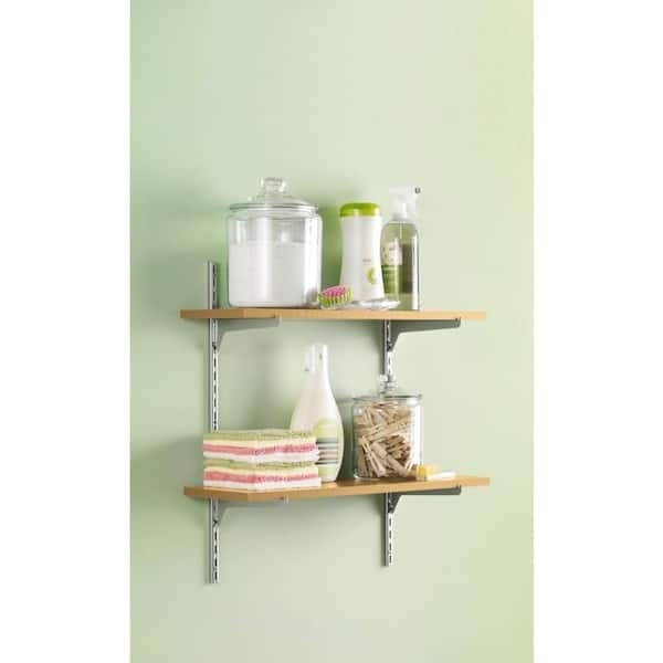 12 in. L White Metal Shelving Track Bracket