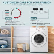 1.8 cu. ft. Vented Front Load Stackable Electric Compact Portable Laundry Dryer in White with Multiple Drying Modes