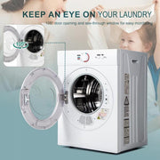 1.8 cu. ft. Vented Front Load Stackable Electric Compact Portable Laundry Dryer in White with Multiple Drying Modes