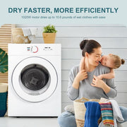 1.8 cu. ft. Vented Front Load Stackable Electric Compact Portable Laundry Dryer in White with Multiple Drying Modes