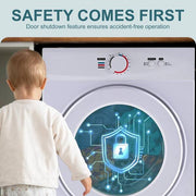 1.8 cu. ft. Vented Front Load Stackable Electric Compact Portable Laundry Dryer in White with Multiple Drying Modes