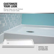 Ensemble 60 x 30 Alcove Shower Pan Base with Right Drain in White