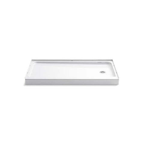 Ensemble 60 x 30 Alcove Shower Pan Base with Right Drain in White